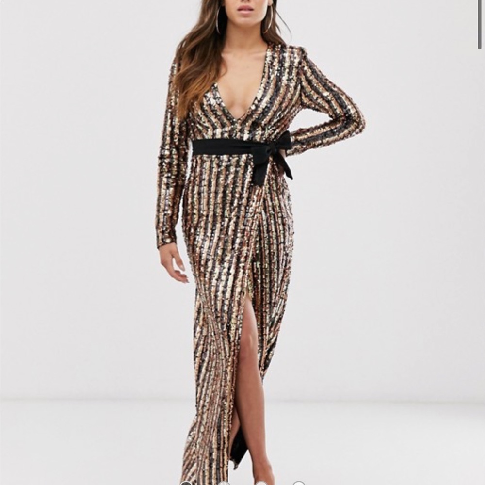 Brand New club L sequins wrap dress